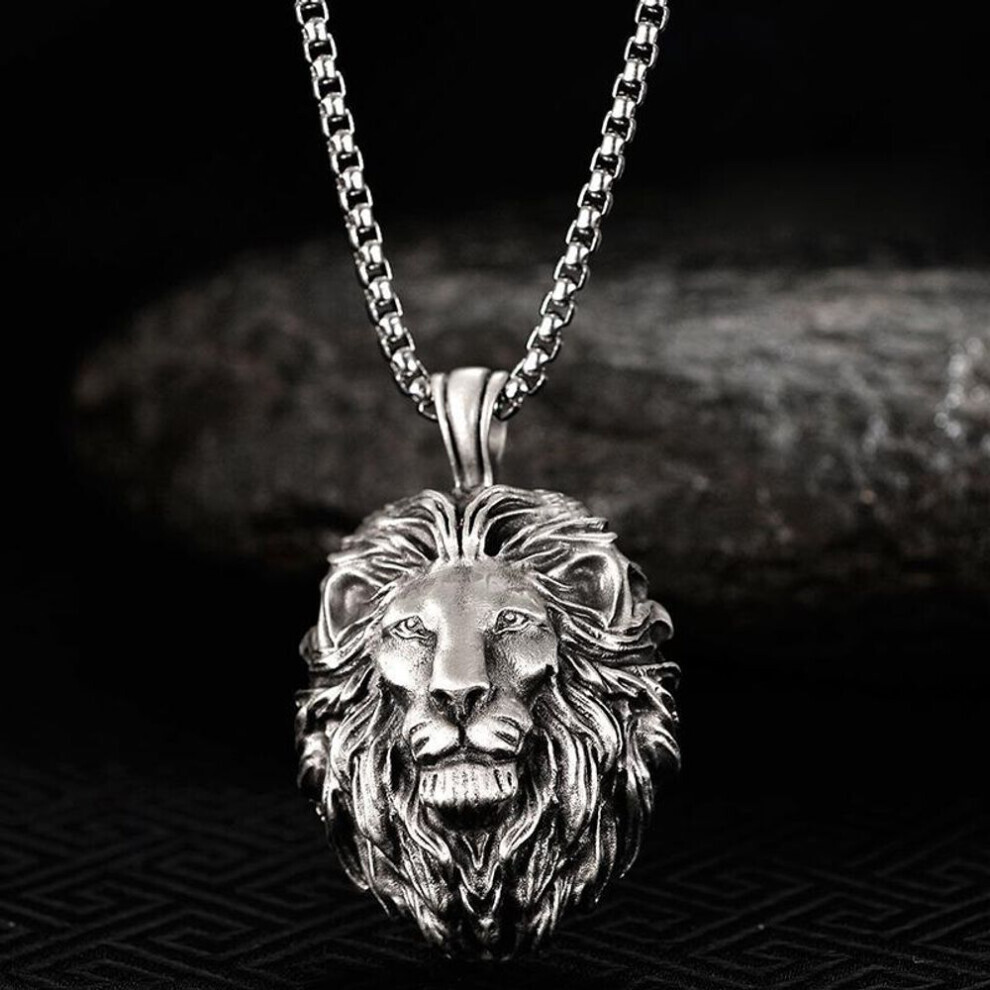 Maxpower (As The Picture) Domineering Lion Head Pendant Necklaces Men 'S Trendy Fashion Hip Hop Necklace Ins Personalized Jewelry Accessories