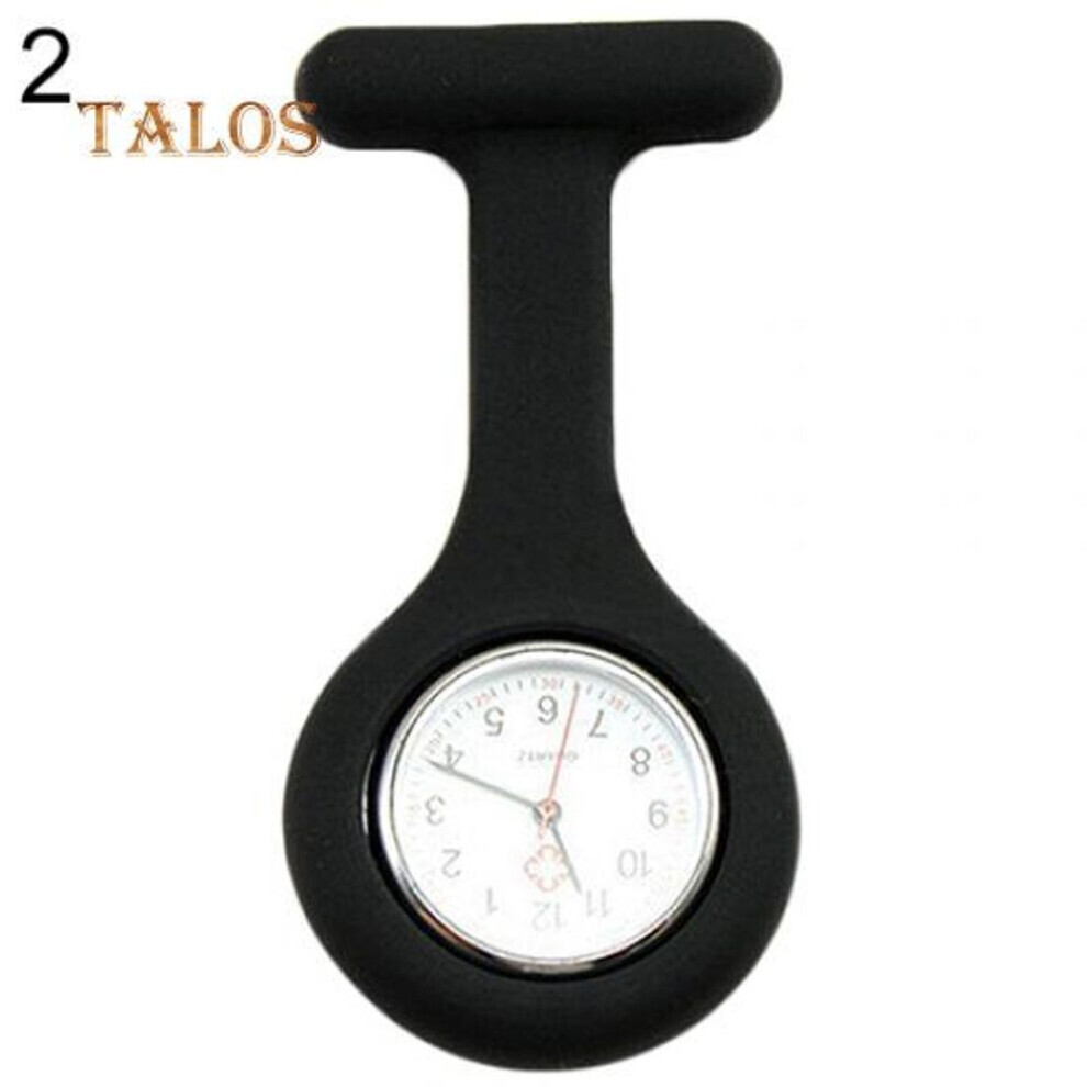 Maxpower (Black) Cute Silicone Bendy Soft Nurse Watch Brooch Fob Pocket Tunic Quartz Movement Watch Black
