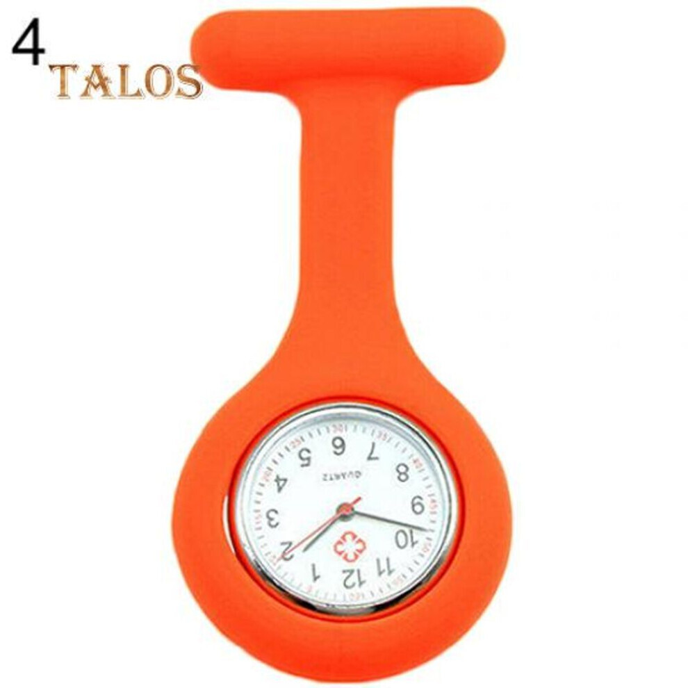 Maxpower (Orange) Cute Silicone Bendy Soft Nurse Watch Brooch Fob Pocket Tunic Quartz Movement Watch Orange