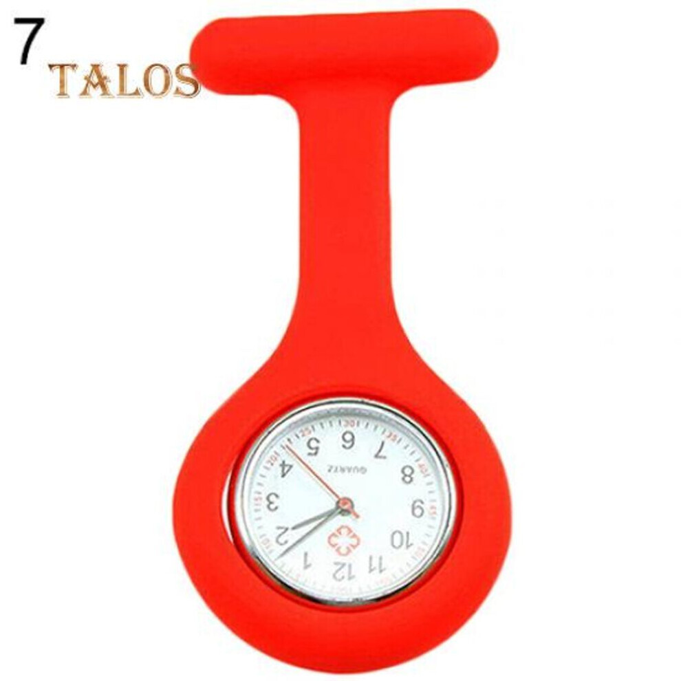 Maxpower (Red) Cute Silicone Bendy Soft Nurse Watch Brooch Fob Pocket Tunic Quartz Movement Watch Red