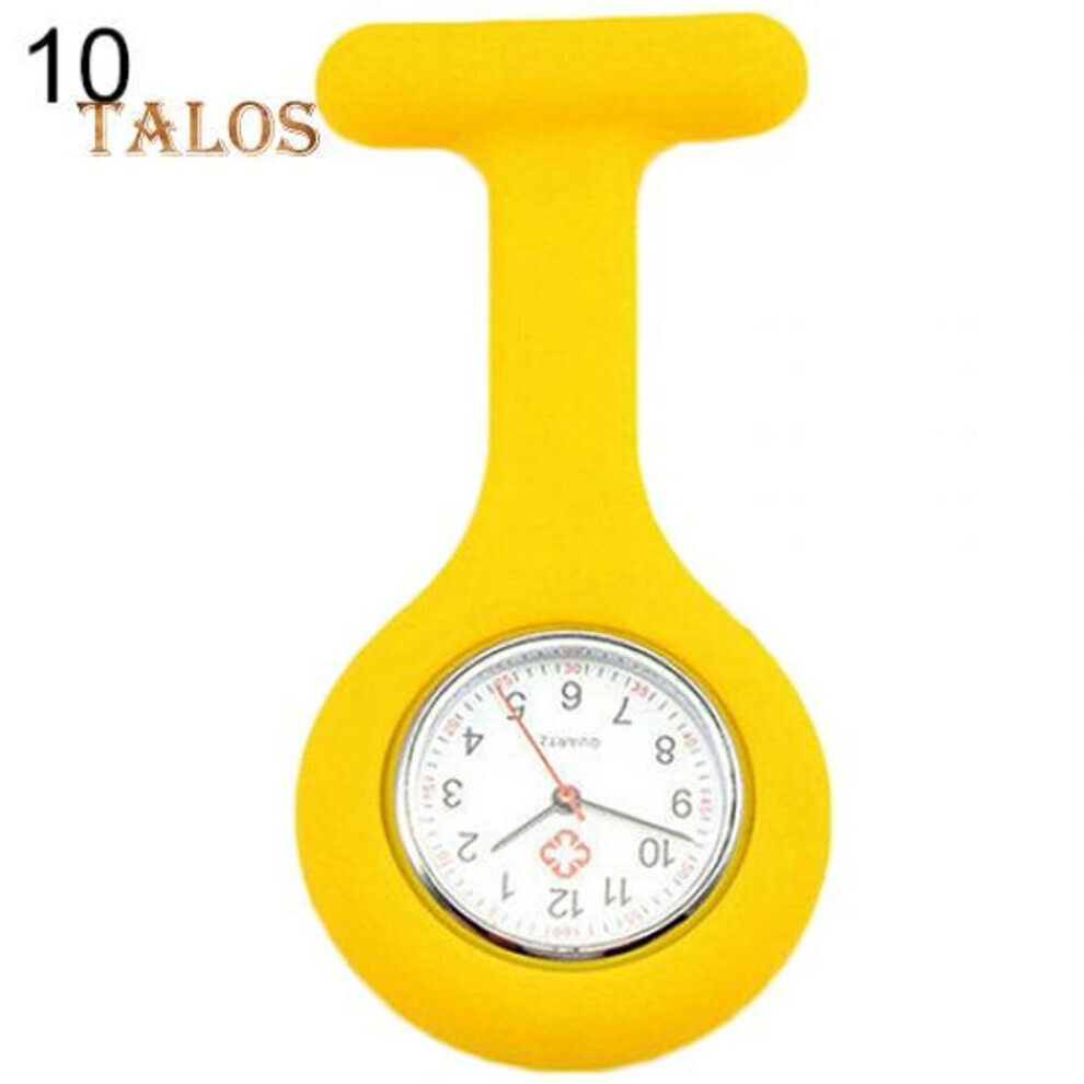Maxpower (Yellow) Cute Silicone Bendy Soft Nurse Watch Brooch Fob Pocket Tunic Quartz Movement Watch Yellow