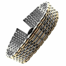 (Middle Rose 22mm) 12/13/14/16/18/20/22mm Butterfly Buckle Watch Band Strap Stainless Steel Watchband Bracelet Women Men With Tool Pins Replace