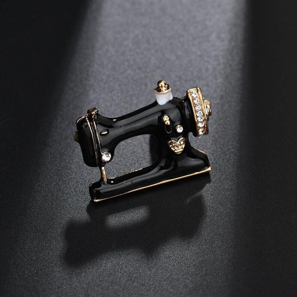 Maxpower (As The Picture) Women Girls Sewing Machine Brooch Enamel Brooches Jewelry Hijab Pin Decoration Accessories Black