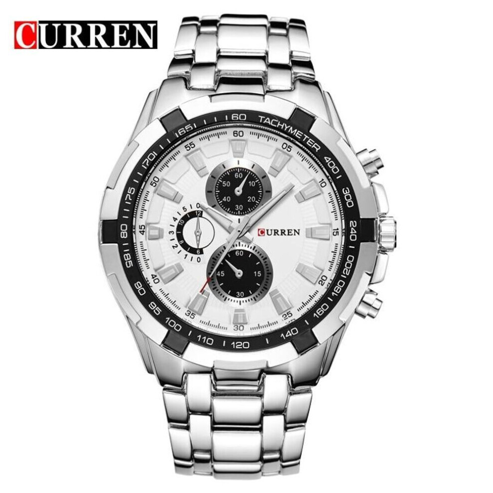 Maxpower (White) Curren Brand Luxury Watches Men Sports Business Casual Quartz Wrist Watches Military Wristwatch Waterproof 8023 White