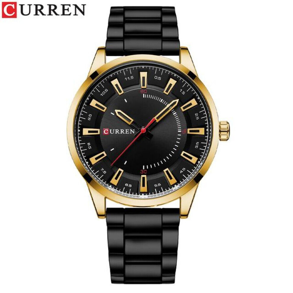 (gold) Curren New Fashion Simple Style Men Watches Quartz Wristwatches Stainless Steel Band Clock Male 8406