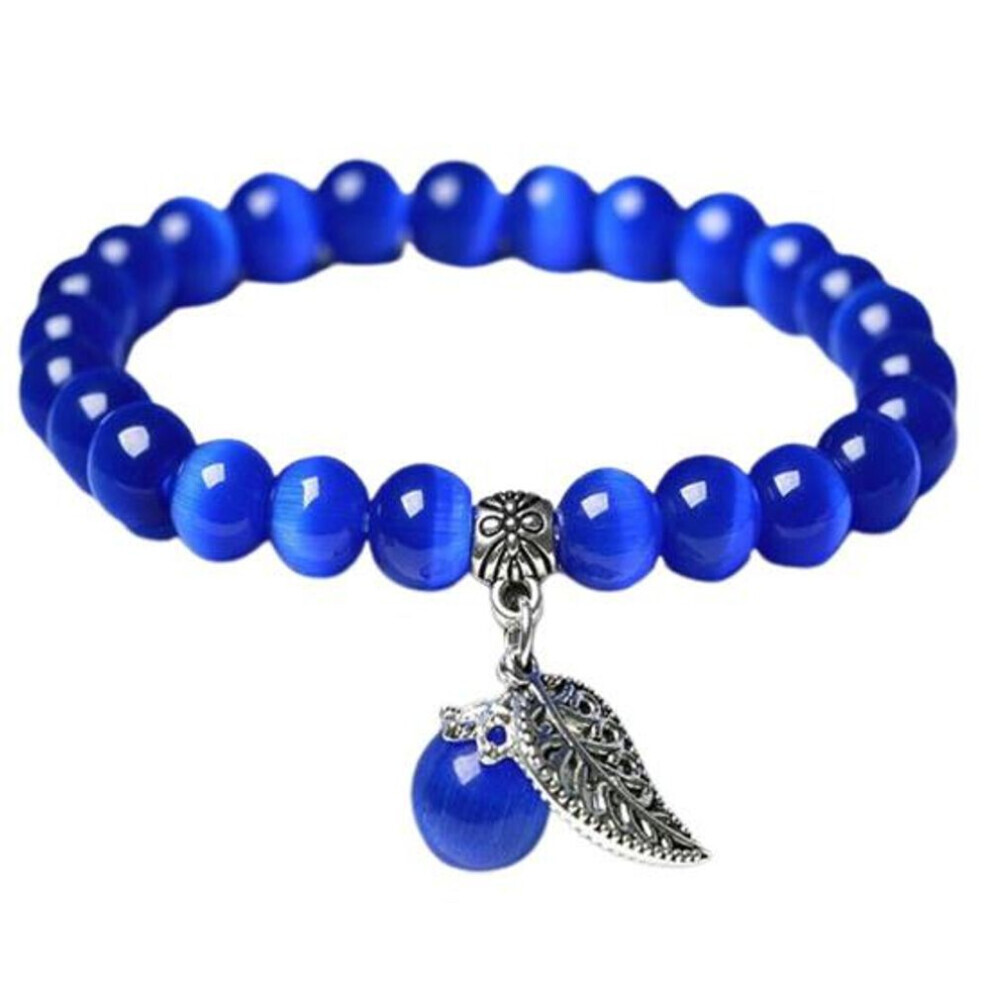 Maxpower (Blue) Imitation Opal Pendant Smooth Butterfly Elastic Band Regular Fit Lady Birthday Gift Exquisite Lightweight Blue