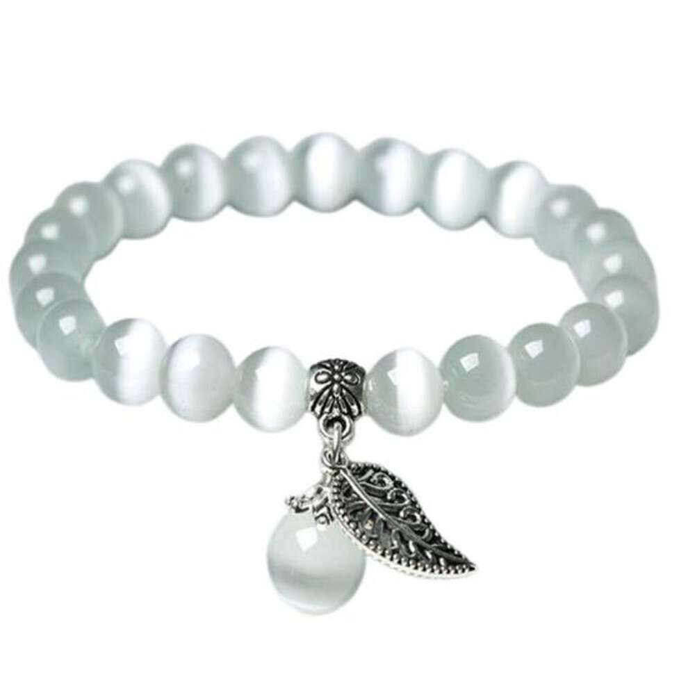 Maxpower (White) Imitation Opal Pendant Smooth Butterfly Elastic Band Regular Fit Lady Birthday Gift Exquisite Lightweight White