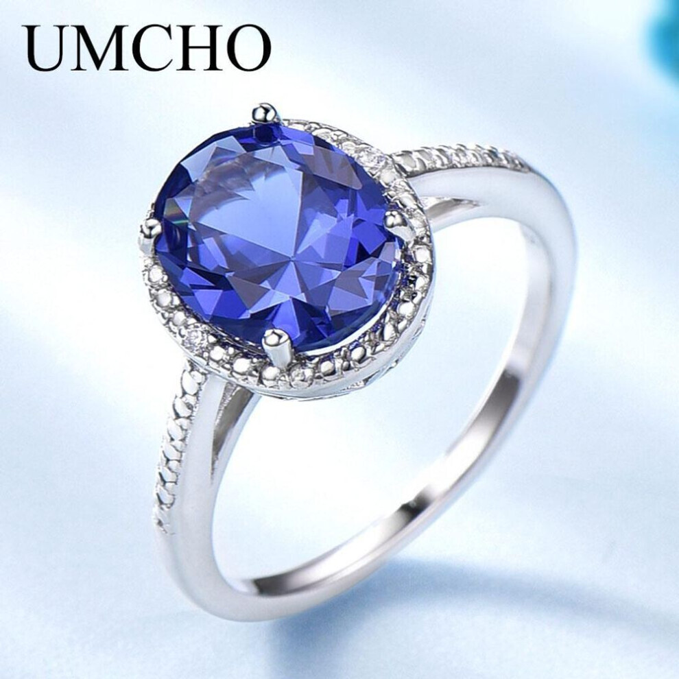 Maxpower (Violet, 6) 925 Sterling Jewelry Tanzanite Rings For Women With Oval Shaped Gemstones Valentine's Day Gift Silver
