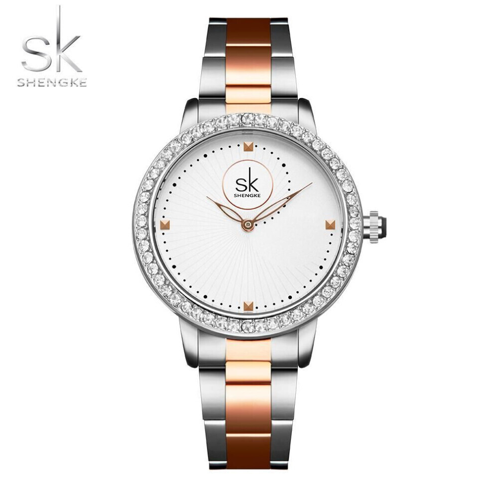 Maxpower (Golden) Shengke Luxury Women's Watch Women Geneva Designer Ladies Watch For Women Luxury Japanese Quartz Rose Golden Wrist Watch