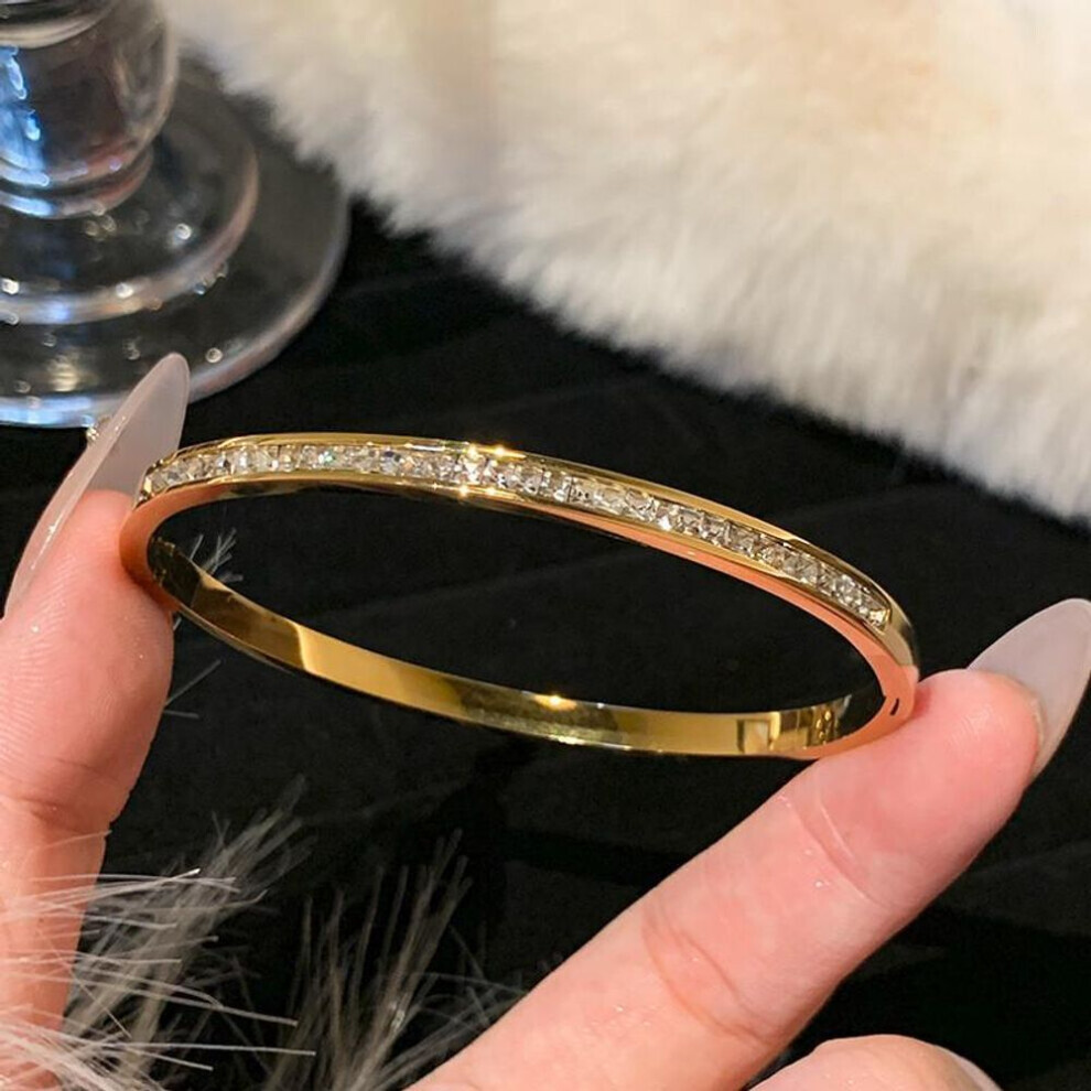 Maxpower (1) Ifme Stainless Steel Zircon Bracelets For Women Personality Bamboo Letter Bracelet Accessories Jewelry Gift Gold