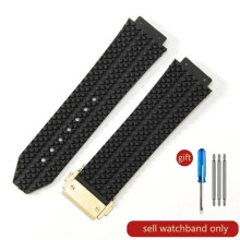 (J01-Black-Gold-Z2 26x19mm) For Hublot Yubo High Quality Silicone Waterproof Watch Strap Classic Fusion Big Bang Rubber Men's 26*19mm 24*17mm Accessories