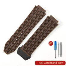 (J01-Brown-Black-Z2 26x19mm) For Hublot Yubo High Quality Silicone Waterproof Watch Strap Classic Fusion Big Bang Rubber Men's 26*19mm 24*17mm Accessories