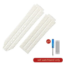 (J01-White-No Buckle 26x19mm) For Hublot Yubo High Quality Silicone Waterproof Watch Strap Classic Fusion Big Bang Rubber Men's 26*19mm 24*17mm Accessories