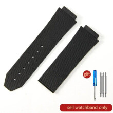 (J02-Black-No Buckle 26x19mm) For Hublot Yubo High Quality Silicone Waterproof Watch Strap Classic Fusion Big Bang Rubber Men's 26*19mm 24*17mm Accessories