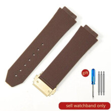(J02-Brown-Gold-Z2  26x19mm) For Hublot Yubo High Quality Silicone Waterproof Watch Strap Classic Fusion Big Bang Rubber Men's 26*19mm 24*17mm Accessories