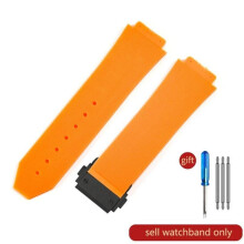 (J02-Orange-Black-Z2 26x19mm) For Hublot Yubo High Quality Silicone Waterproof Watch Strap Classic Fusion Big Bang Rubber Men's 26*19mm 24*17mm Accessories