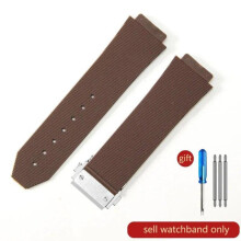 (J02-Brown-Steel-Z2 26x19mm) For Hublot Yubo High Quality Silicone Waterproof Watch Strap Classic Fusion Big Bang Rubber Men's 26*19mm 24*17mm Accessories