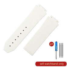 (J02-White-No Buckle 26x19mm) For Hublot Yubo High Quality Silicone Waterproof Watch Strap Classic Fusion Big Bang Rubber Men's 26*19mm 24*17mm Accessories