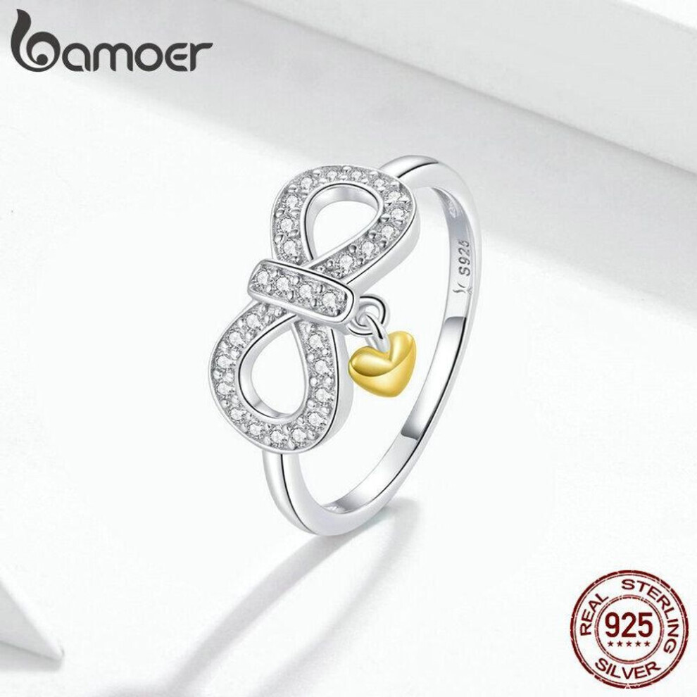 Maxpower (7) Bamoer 925 Sterling Silver Classical Romantic Infinity Symbol Women Ring For Size 6,7,8