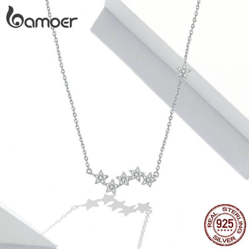 Maxpower (925 ) Bamoer Real 925 Sterling Twinkling Stars Necklace Exquisite Jewelry Gift For Women Silver