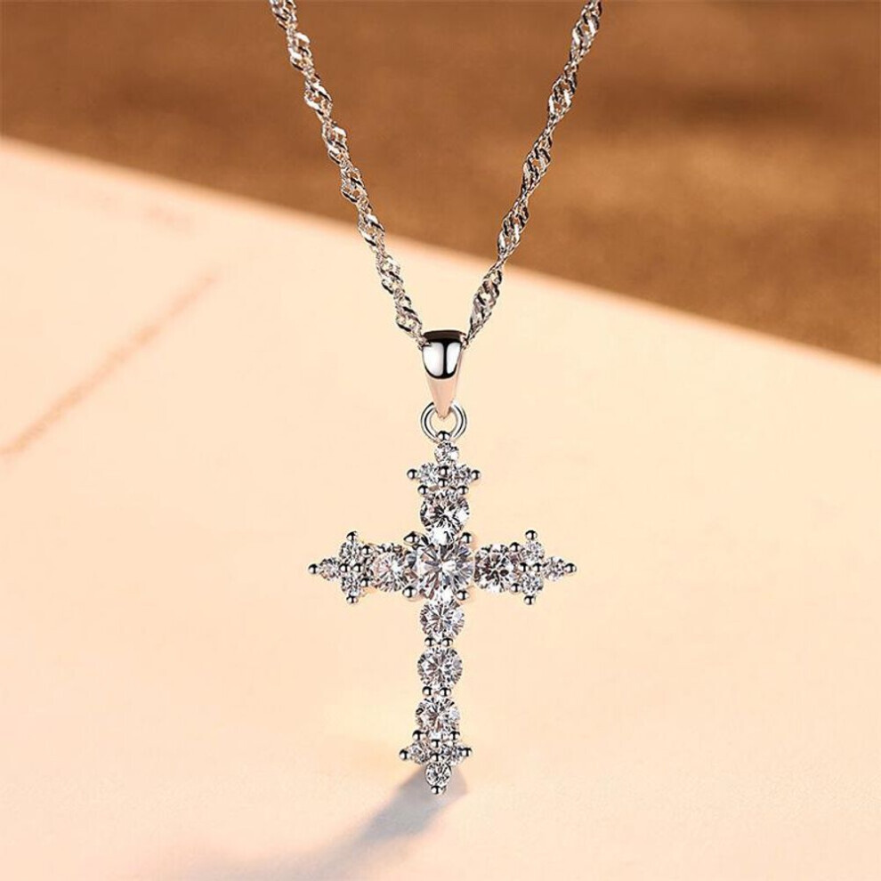 Maxpower (As The Picture, S925) Religious Jewelry 925 Sterling Cross Necklace Western Christian Jesus Religious Pendant Jewelry Silver