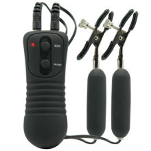 Pinces à seins Vibrantes - Fetish Fantasy Series - Noir - 10 modes de vibration - Ajustables - Pour adultes