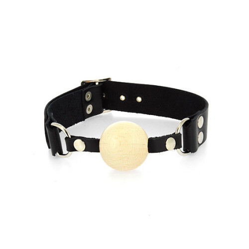 Leather Gag With Wooden Ball 2