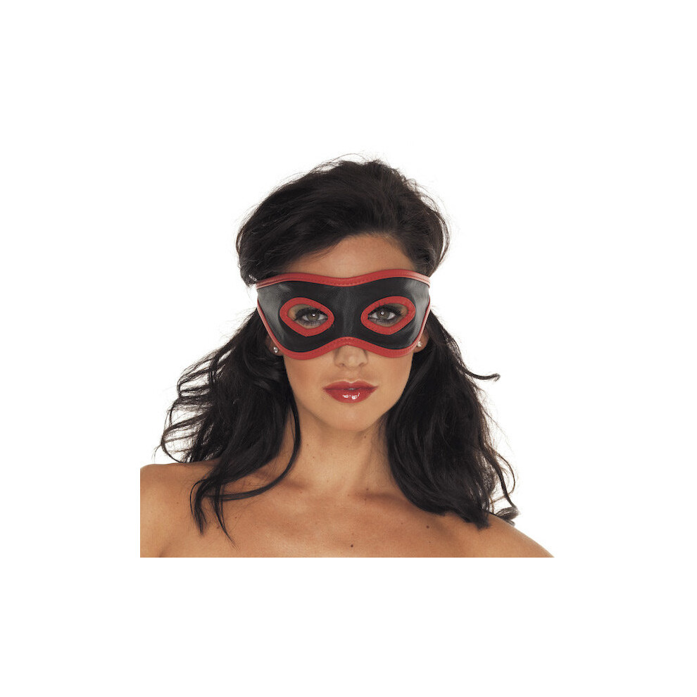 Rimba Red/Black And Leather Mask