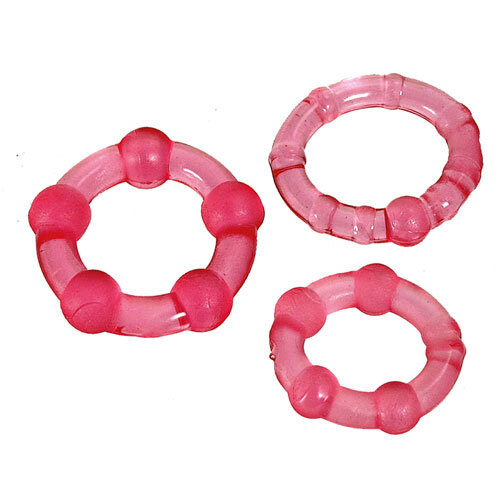 SEVEN CREATIONS - SET VAN DRIE ROZE PENIS RINGEN