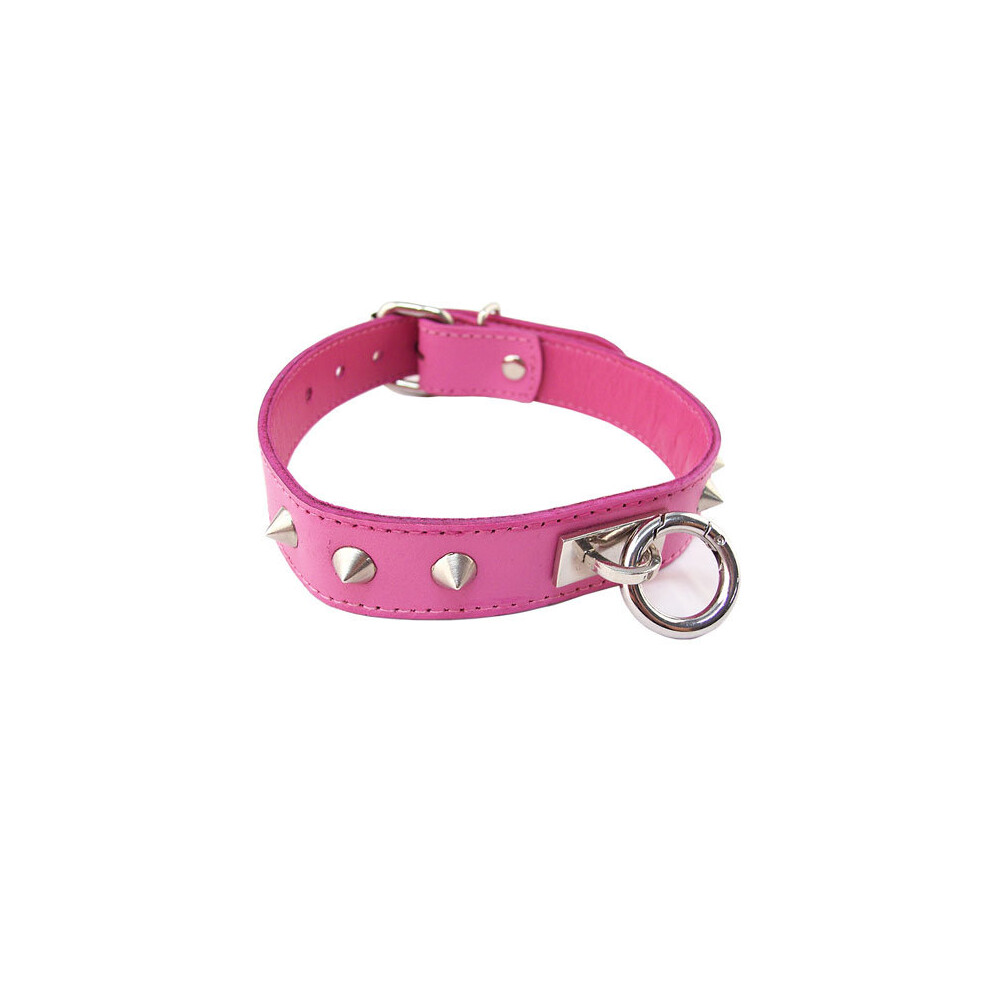 Rouge Garments Pink Studded O-Ring Studded Collar