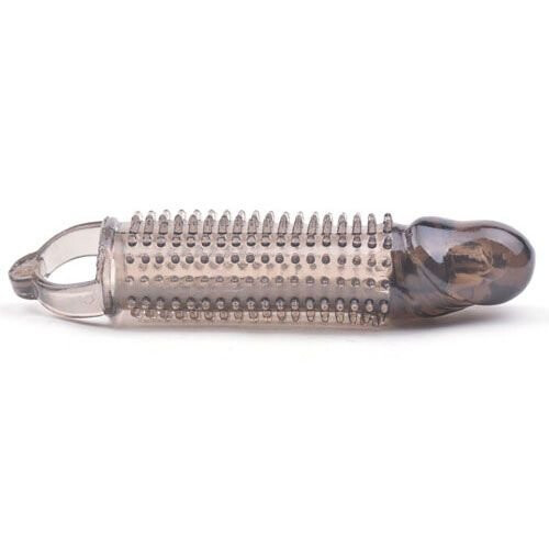 Stretchy Black Penis Sleeve With Pleasure Ridges 1