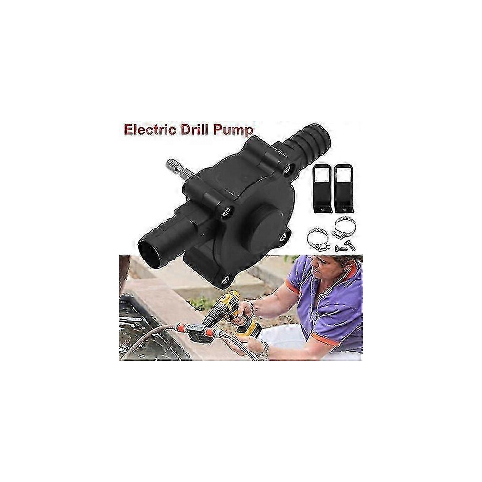 Fitville (As Show, One Size) Electric Drill Pump For Water Gasoline Oil Diesels Fluid Transfer Pump Mini Hand Self-Priming Quick Pumping Speed