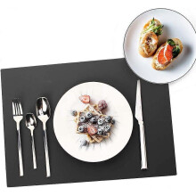 (Black 2, One size) Silicone Placemat, Placemats for Dining Table, Kids and Toddler Placemats Set of 2, Waterproof Heat Resistant Non-Slip Table Mats, Easy to Clean (Blac