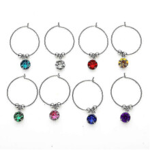 (As show, One size) 8 Pieces Wine Glass Charm Wine Glass Rings Tags For Goblet, Champagne Flutes Cocktails Martinis Zekai