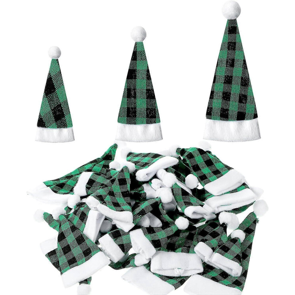 Fitville Blue (, One Size) Satinior 48 Pieces Mini Santa Hats For Crafts Christmas Tiny Santa Hats Mini Elf Hats Xmas Lollipop Hat For Crafts