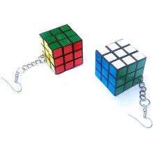 (745, One size) Funny Magic Cube Earrings Personality Puzzle Cube Can Play Cartoon Punk Earrrings for Women Girls