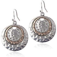 (As show, One size) Heyone Handmade Ethnic Boho Retro Gold Matte Small Round Circle Dangle Drop Earrings Vintage Silver Hoop Hook Earrings for Women Girls Statement Jewel