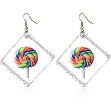 (140, One size) Funny Transparent Candy Bag with Fruit Design Creative Earrings for Women/Girls