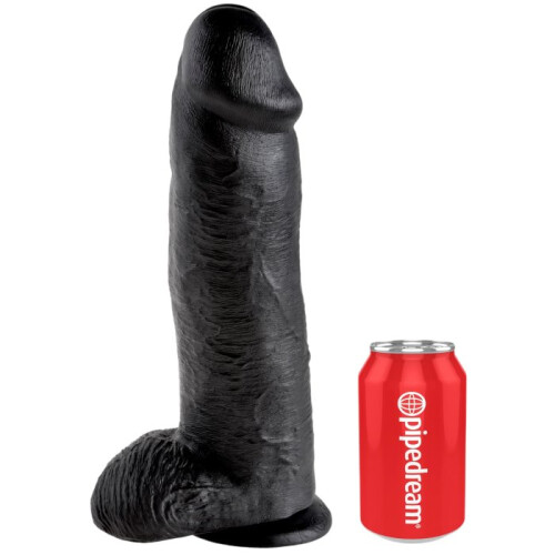 King Cock Realistisk Dildo med Testikler Sort 30 CM 1