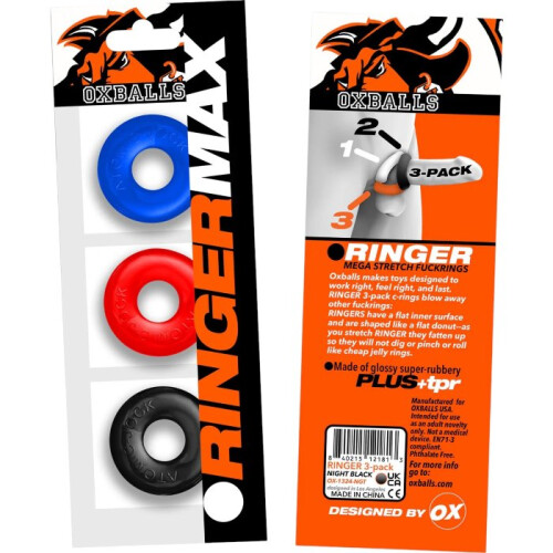 Oxballs Ringer Max Stretchy Cock Ring Set Multicolour (3 Pack) 2