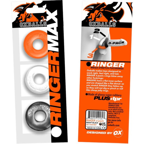 Oxballs Ringer Max Stretchy Cock Ring Set Hazzard (3 Pack) 2