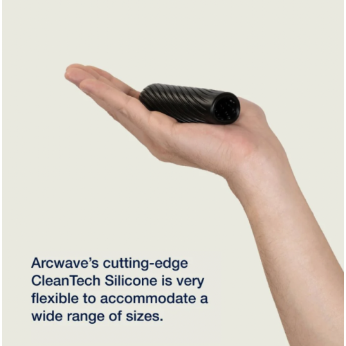 Arcwave Ghost Silicone Reusable Reversible Textured Male Stroker Black 2
