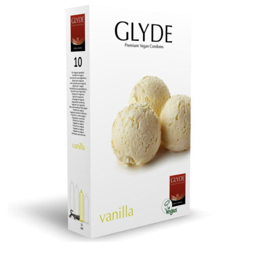 Glyde Vanilla Flavour Vegan Condoms 10 Pack