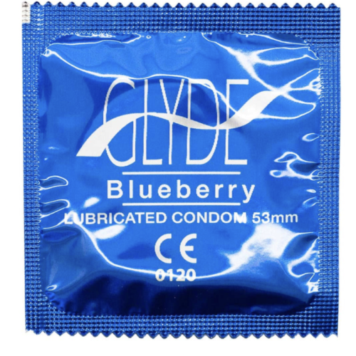 Glyde Blueberry Flavour Vegan Condoms 100 Bulk Pack