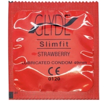 Glyde Slim Fit Strawberry Flavour Vegan Condoms 100 Bulk Pack