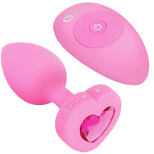 BVibe Vibrerende Hjerteprop SM Pink Fjernstyret Analprop