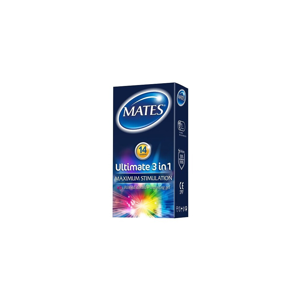 Mates Ultimate 3 In 1 Condoms 14 Pack