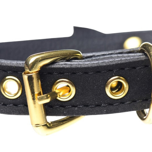 Master Series Golden Kitty Cat Bell Collar Black/Gold 2