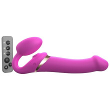 Strap-On-Me Multi Orgasm Rechargeable Remote Control Vibrating Strapless Strap-On Fuchsia L
