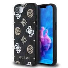 Guess PU 4G Peony Case with MagSafe for iPhone 16e Black - GUHMPSE4P4PWPK